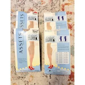 Spanx Assets Hi-Waist Mid-Thigh Shaper Bundle 4 Pairs Nude Assorted Sizes